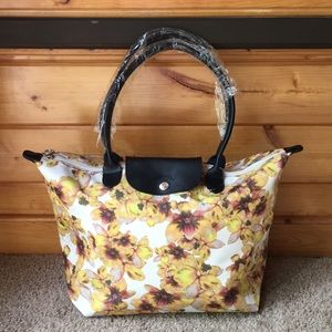 LONGCHAMP LE PLIAGE DARSHAN ORCHID PRINT TOTE BAG